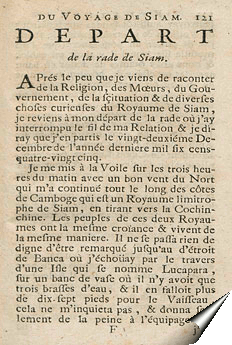 Page de la Relation du chevalier de Chaumont