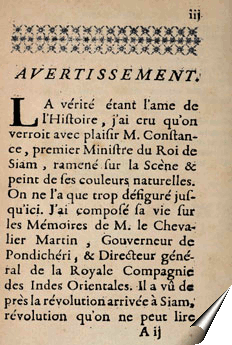 Page de titre de l'Histoire de Monsieur Constance