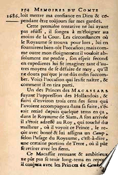 Page des Mémoires du chevalier de Forbin