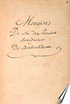 Page de titre du manuscrit de Nicolas de Sainctot