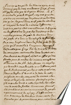 Page du manuscrit de Guy Tachard