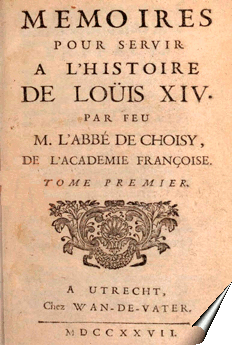 Page de titre des Mémoires de l'abbé de Choisy