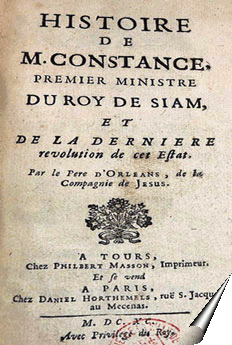 Page de titre de l'Histoire de Monsieur Constance